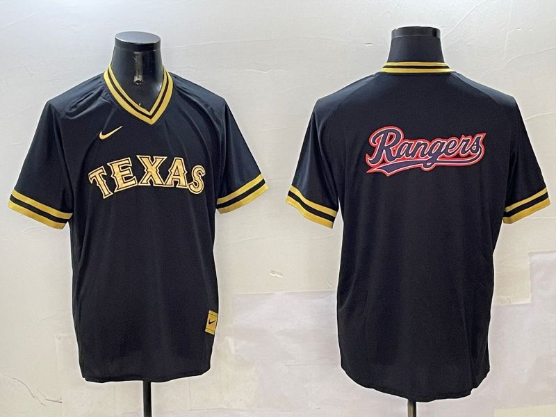 Men Texas Rangers Blank Black Gold Game 2025 Nike MLB Jersey style 7